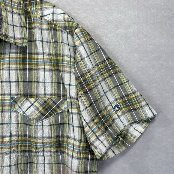 Kuhl Crinkle Stallion Men’s XL Short Sleeve Plaid Button Up Outdoor Hiking Shirt - Picture 8 of 15